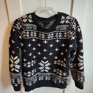 Barefoot Dreams Black and White Crewneck Sweater